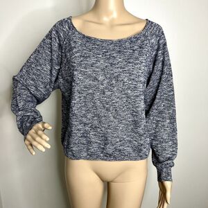 Free Press Blue Marled Scoop Neck Sweater
